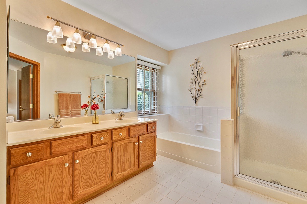 Remove personal items from bathroom counters, inside bath, shower, garbage cans, and floor mats